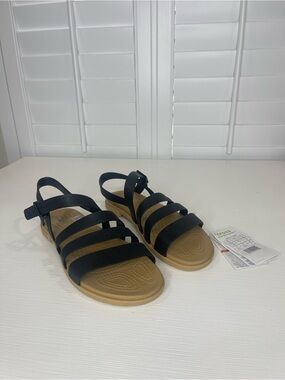 CROCS Tulum Black Multi-Strap Sandals